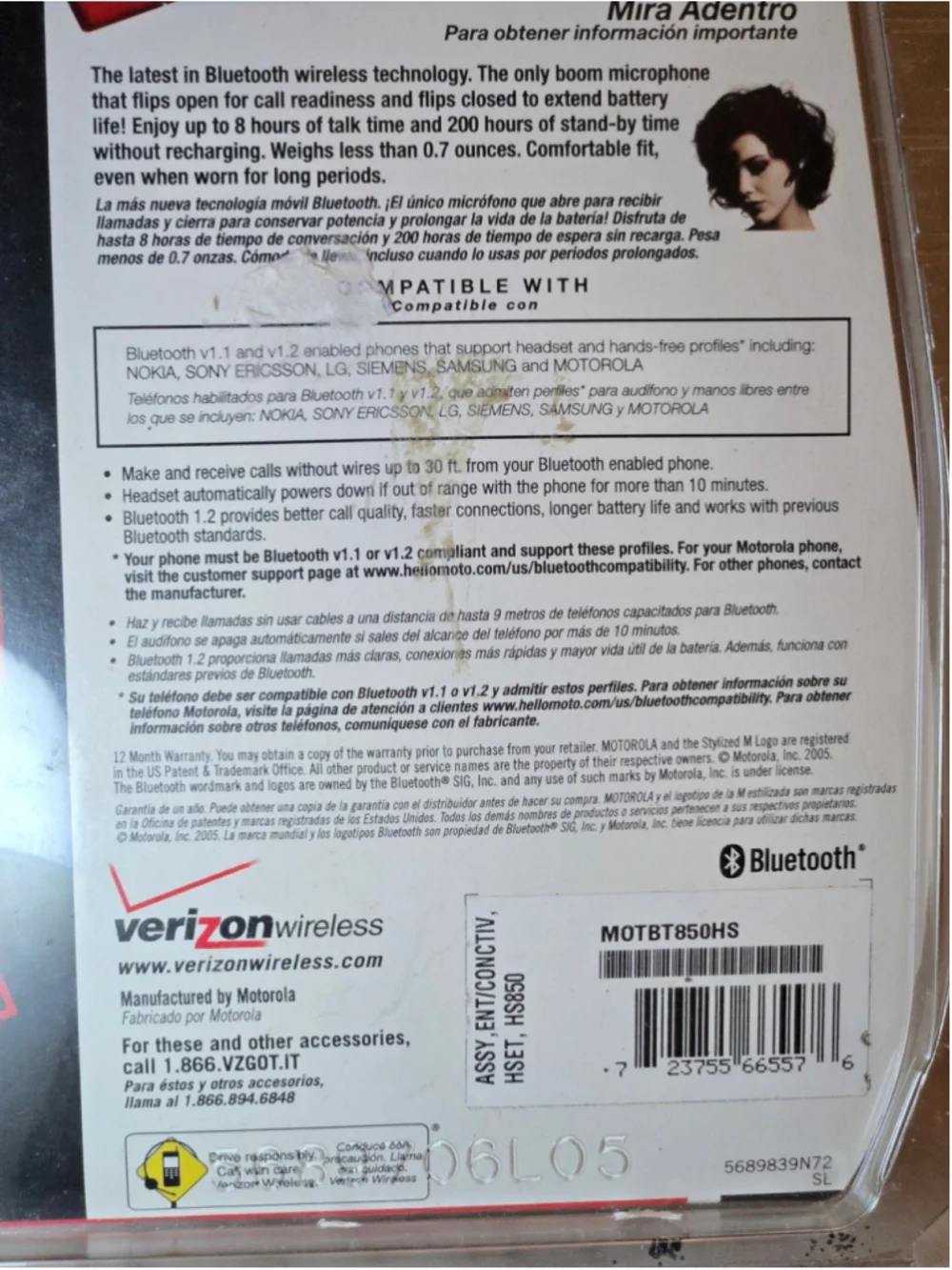 Motorola Wireless Bluetooth Headset for Cell Phones - Brand New / Vintage Retail